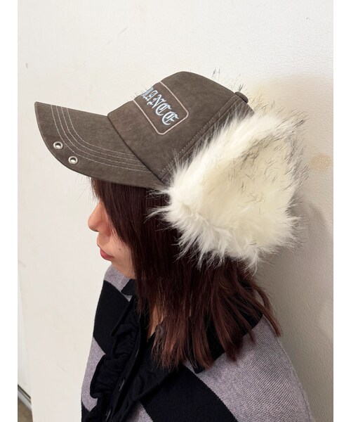 jouetie（ジュエティ）の「フラップファーハトメキャップ（キャップ・レディース・ブラック/カーキ/ブラウン・F）」の5枚目の写真