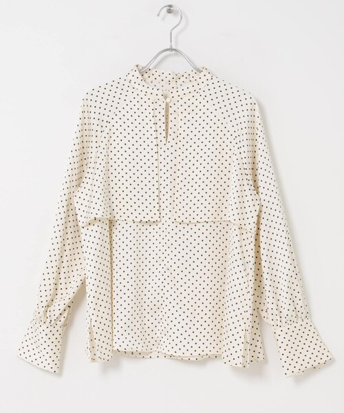 URBAN RESEARCH ROSSO（アーバンリサーチロッソ）の「ケープドットブラウス（シャツ/ブラウス・レディース・OFF WHITE/BROWN・Free）」の3枚目の写真
