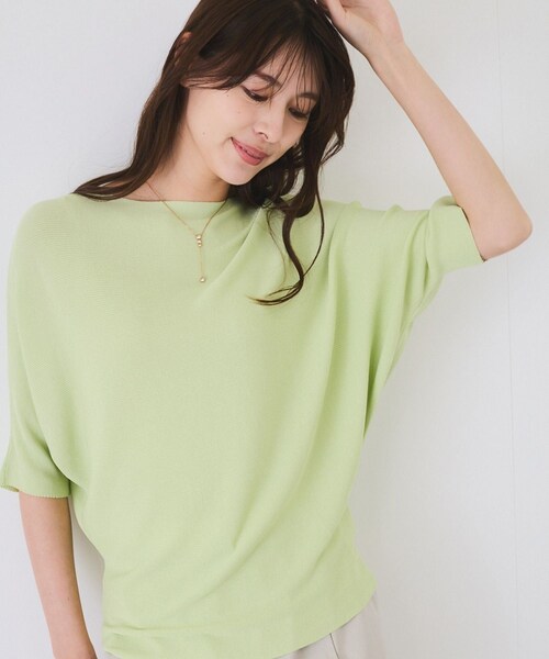 Jayro（ジャイロ）の「ドルマンニットプルオーバー（ニット/セーター・レディース・ブラック/ホワイト/ベージュ/グリーン/ライトグリーン/ネイビー/ブルー系/サックス/ピンク/ローズピンク/イエロー・F）」の22枚目の写真