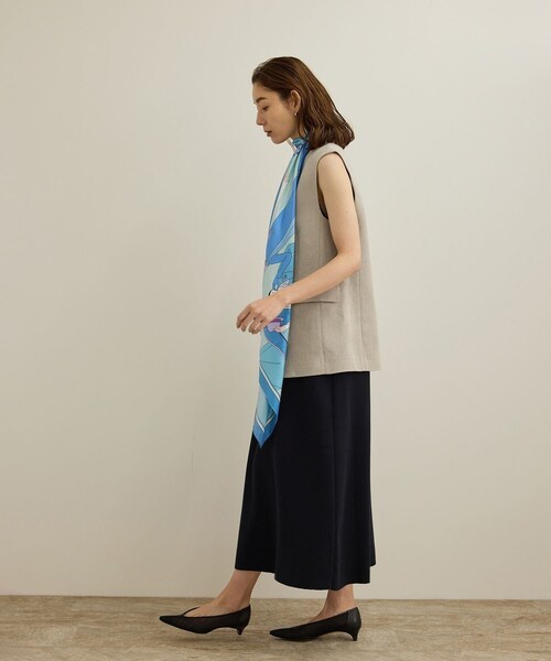 ROPE'（ロペ）の「尾州リネンオーバーロングジレ（ベスト・レディース・ベージュ/ネイビー・36/38）」の16枚目の写真