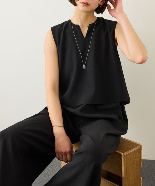 ROPE'（ロペ）の「バックオープンオールインワン/イージーケア（つなぎ/オールインワン・レディース・ブラック/ベージュ/ブルー・F）」の13枚目の写真