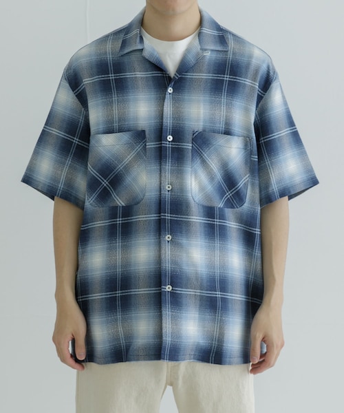 URBAN RESEARCH(アーバンリサーチ)の「SEVEN BY SEVEN OPEN COLLAR SHEER SHIRTS S/S(シャツ/ブラウス・メンズ・110 BLUE・S/M)」の1枚目の写真