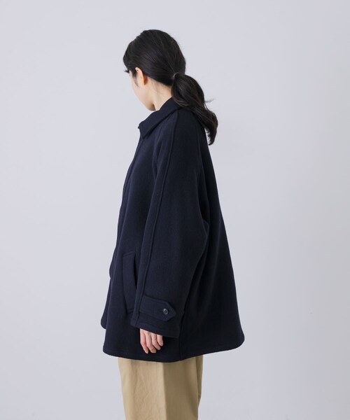 かぐれ（カグレ）の「Harrow Town Stores　BALMACAAN SHORT COAT（ステンカラーコート・レディース・NAVY・42）」の11枚目の写真