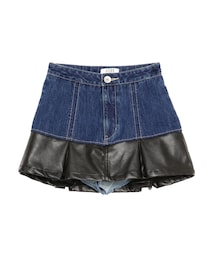 GYDA | 【TINY】フェイクレザードッキングデニムスカートライクショートパンツ(デニムスカート)