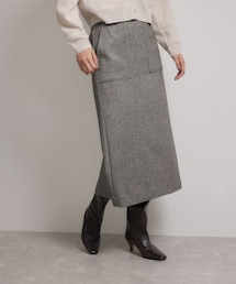 ROPE'（ロペ）の「[美人スカート]ウールレーヨンポケット付きタイトスカート(ヘリンボーン/グレンチェック)/セットアップ対応（スカート）」