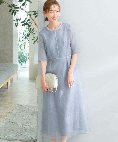 URBAN RESEARCH ROSSO（アーバンリサーチロッソ）の「kaene　シアーレースパイピングドレス（ワンピース・レディース・sax/bk・38）」の2枚目の写真