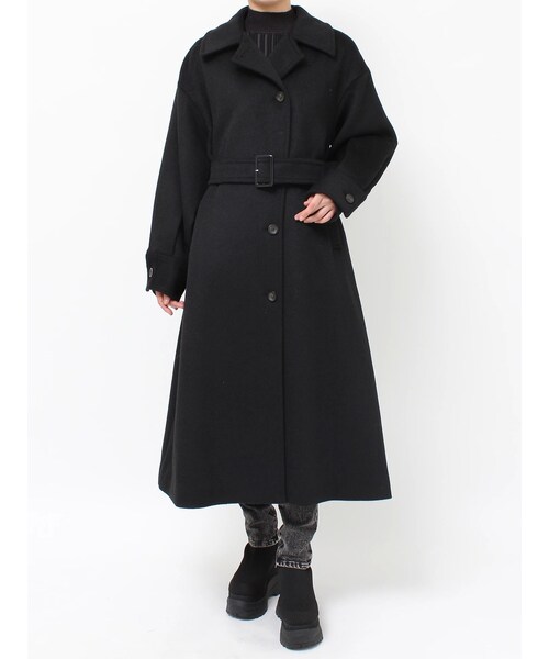 MURUA（ムルーア）の「スタンドネックダブルカラーコート（チェスターコート・レディース・グレー/ブラック/カーキ/キャメル・1/2）」の6枚目の写真