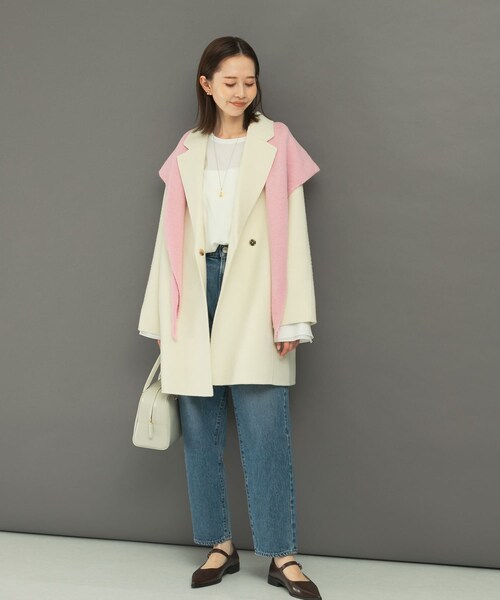 URBAN RESEARCH ROSSO（アーバンリサーチロッソ）の「ウールカシミヤリバーチェスターコート（チェスターコート・レディース・WHITE/BEIGE/NAVY・FREE）」の5枚目の写真