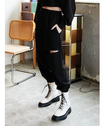 EVRIS | カットオフスウェットパンツ【セットアップ着用可能】(スウェットパンツ)