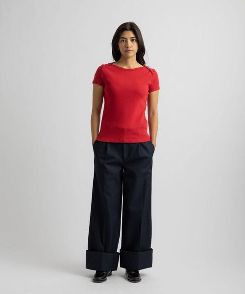 Saturdays NYC(サタデーズ ニューヨークシティ )の「Kim Pleated Pants | WOMEN(その他パンツ・レディース・ベージュ/ネイビー・L/M/S)」の21枚目の写真