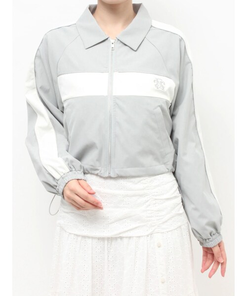 RESEXXY（リゼクシー）の「バイカラーパイピングブルゾン（ブルゾン・レディース・チャコールグレー/ピンク/ブルー・F）」の7枚目の写真