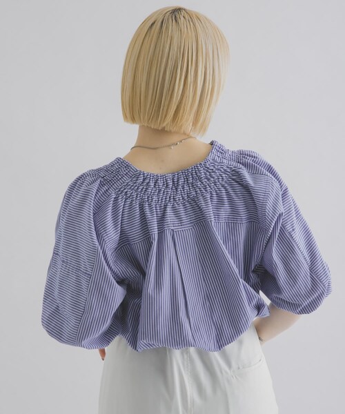 THE GOODLAND MARKET（ザグッドランドマーケット）の「77circa　make shirring neck shirt（シャツ/ブラウス・レディース・stripe 1/stripe 2/stripe 3/stripe 4/stripe 5/stripe 6/stripe 7/stripe 8・One）」の12枚目の写真