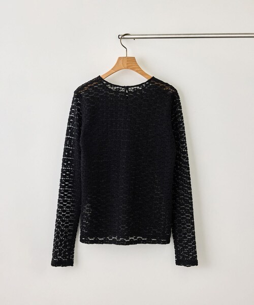 ROPE'（ロペ）の「フラワーレースベーシックカットソー/イージーケア（Tシャツ/カットソー・レディース・ブラック/オフホワイト・F）」の5枚目の写真