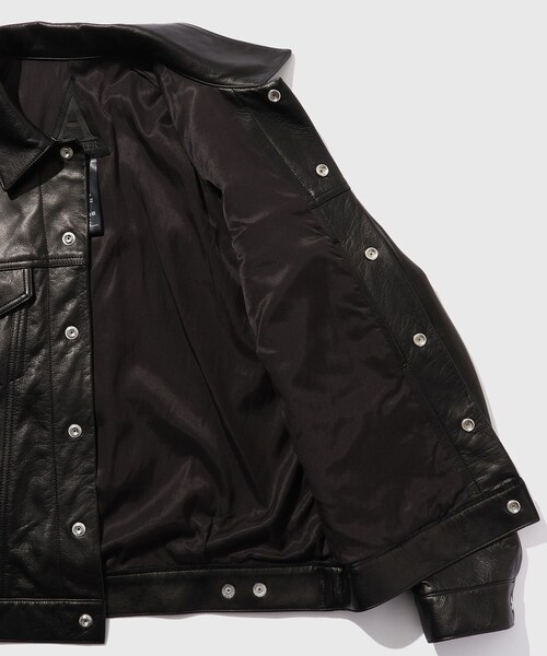 ADAM ET ROPE'（アダムエロペ）の「【A LEATHER/エーレザー】RUCKER JACKET(STANDARD)（ライダースジャケット・メンズ・ブラック・1/2/3）」の13枚目の写真