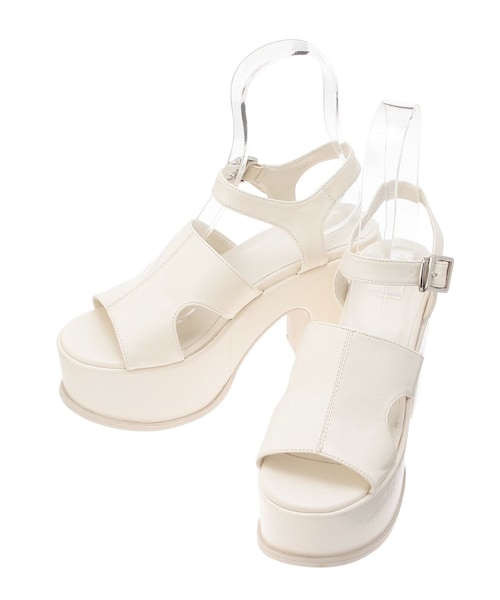プラットフォームカットワークサンダル