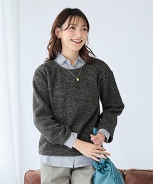 nissen | 大きいサイズ もこもこfutoazeクルーネックプルオーバー(Tシャツ/カットソー)