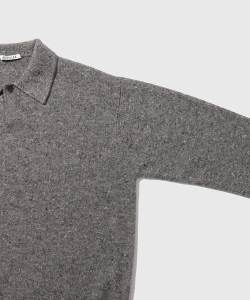 ADAM ET ROPE'(アダムエロペ)の「【AURALEE/オーラリー】CASHMERE NEP KNIT POLO(ニット/セーター・メンズ・ブラック/ライトグレー・3/4)」の13枚目の写真