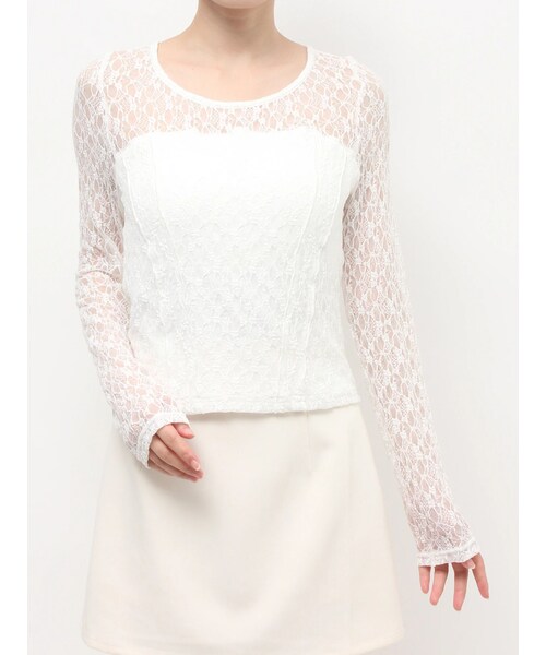 RESEXXY（リゼクシー）の「カップインレーストップス（その他トップス・レディース・ホワイト/ブラック・F）」の3枚目の写真