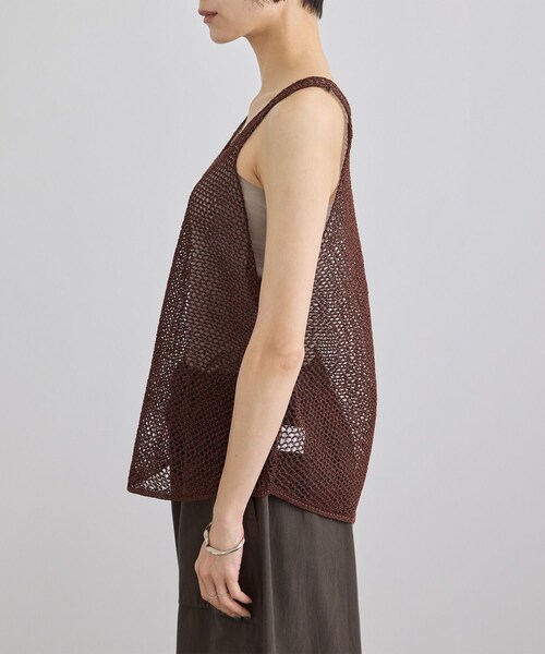 ADAM ET ROPE'（アダムエロペ）の「ラメメッシュタンクトップ（タンクトップ・レディース・ブラウン/ベージュ・F）」の18枚目の写真