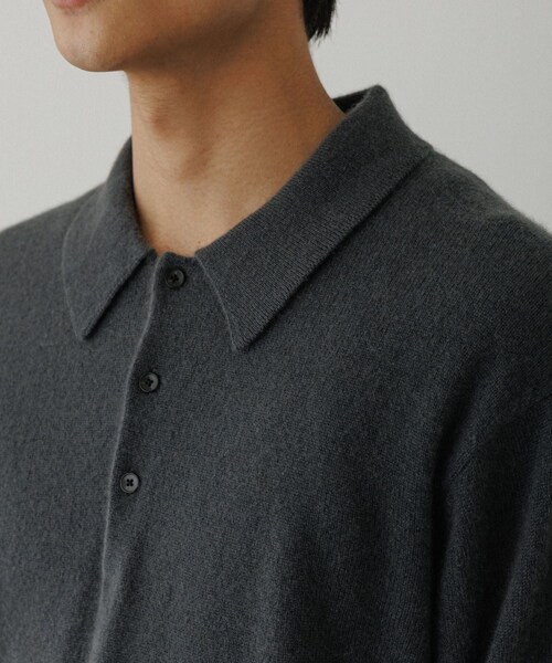 ADAM ET ROPE'（アダムエロペ）の「12GG カシミヤ ニット ポロシャツ（ポロシャツ・メンズ・ブラック/チャコール/ピンク系・L/M）」の17枚目の写真