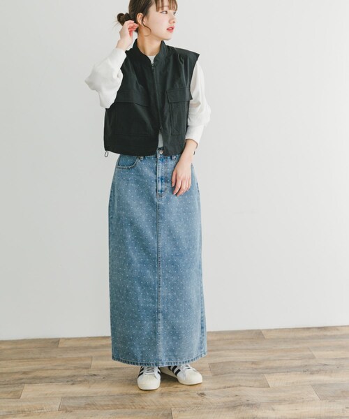 ITEMS URBANRESEARCH（アイテムズ アーバンリサーチ）の「ナイロンショートベスト（テーラードジャケット・レディース・BLK/BRN・FREE）」の8枚目の写真