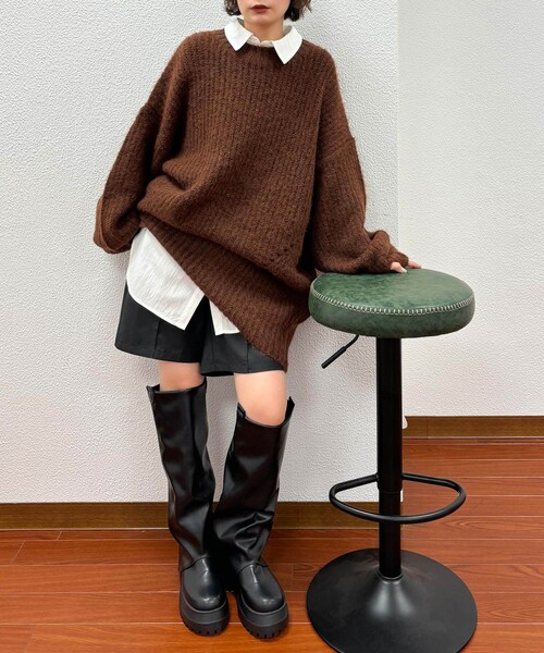 KBF（ケイビーエフ）の「カバーデザインロングブーツ（ブーツ・レディース・BLACK/BROWN・36/37/38）」の14枚目の写真