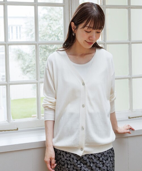 URBAN RESEARCH Sonny Label（アーバンリサーチサニーレーベル）の「『接触冷感/UVカット』クールミストカーディガン（カーディガン/ボレロ・レディース・L.グレー/オフ/ミント/ブラック・FREE）」の6枚目の写真