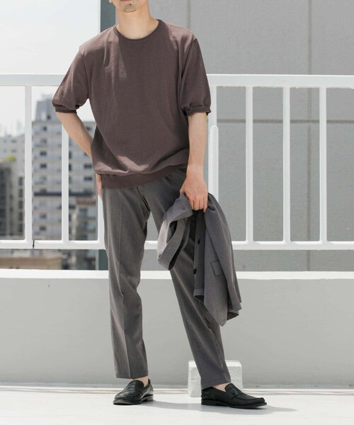 URBAN RESEARCH ROSSO（アーバンリサーチロッソ）の「『UR TECH』AIRDRY半袖クルーニット（ニット/セーター・メンズ・CHARCOAL/NAVY/ICE GRAY/KHAKI・M/L/XL）」の15枚目の写真
