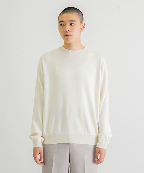 URBAN RESEARCH(アーバンリサーチ)の「coupronde イタリアンウールシルクカシミアニット(ニット/セーター・メンズ・BROWN/O RED/ECRU/BLACK・46/48)」の7枚目の写真