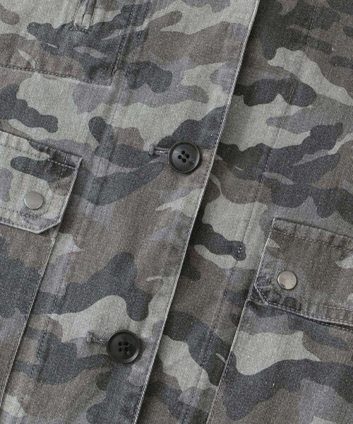 URBAN RESEARCH Sonny Label（アーバンリサーチサニーレーベル）の「『WEB限定』カモフラ柄ノーカラージャケット（ノーカラージャケット・レディース・グレー/カーキ・FREE）」の11枚目の写真