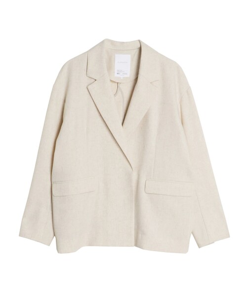 ELENDEEK（エレンディーク）の「SLUB YARN TAILORED JK（テーラードジャケット・レディース・オフホワイト/ブラック/ブラウン/ベージュ・F）」の10枚目の写真