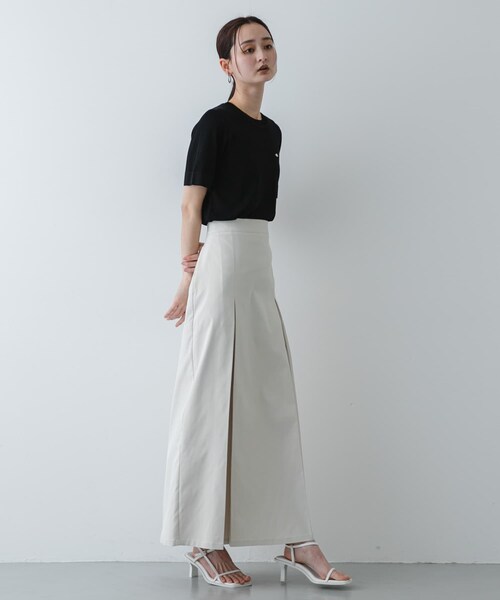 SENSE OF PLACE by URBAN RESEARCH（センスオブプレイスバイアーバンリサーチ）の「『洗濯可』プレートツキニットTシャツ(半袖)（ニット/セーター・レディース・IVORY/BLACK/GRAY・One）」の14枚目の写真