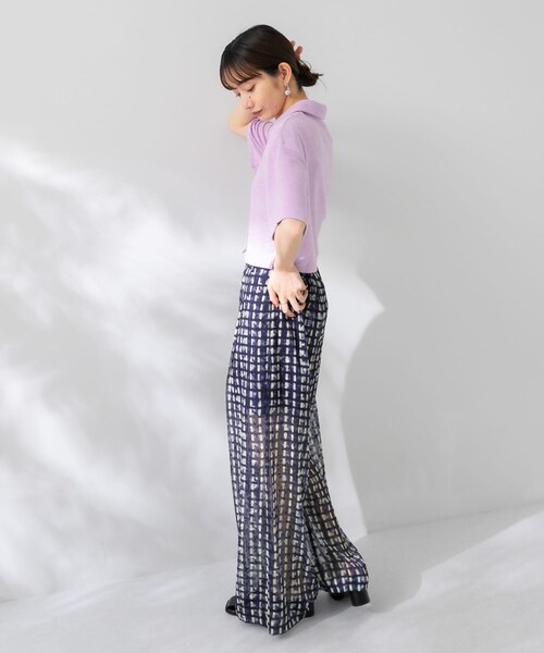 KBF（ケイビーエフ）の「クロップドパイルポロシャツ（ポロシャツ・レディース・PINK/CAMEL/BLUE・one）」の18枚目の写真