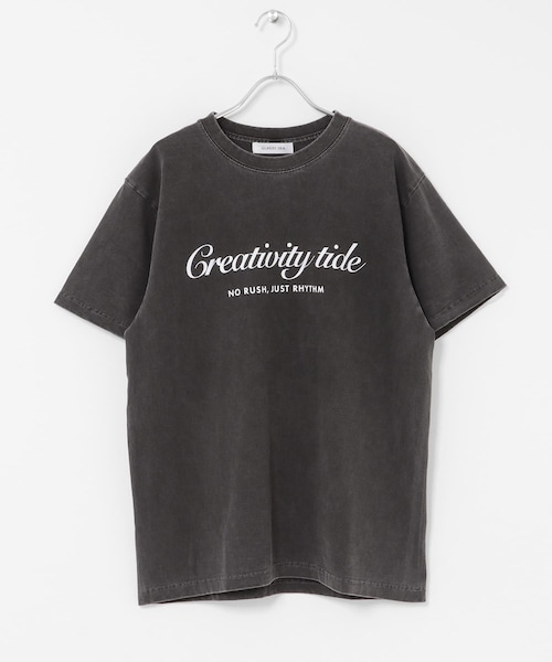 URBAN RESEARCH Sonny Label（アーバンリサーチサニーレーベル）の「GLASSY SEA　クリエイティブタイドTシャツ（Tシャツ/カットソー・レディース・WHITE/BLACK・M）」の2枚目の写真