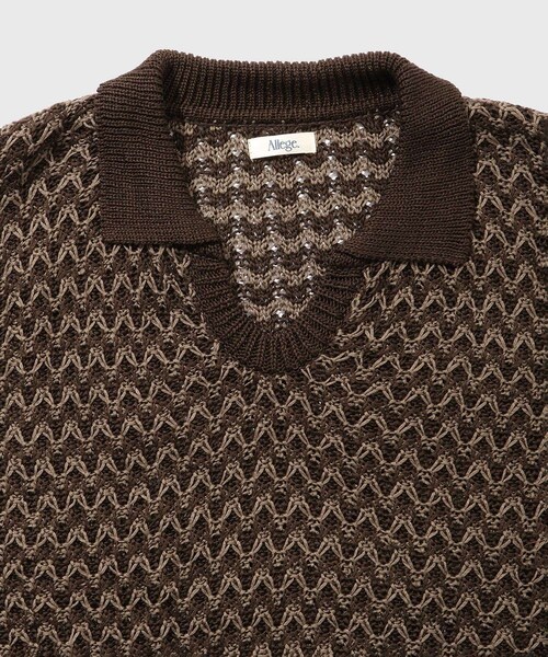 ADAM ET ROPE'(アダムエロペ)の「【Allege/アレッジ】Lace Vest(ベスト・メンズ・ダークブラウン/ベージュ・3/4)」の6枚目の写真