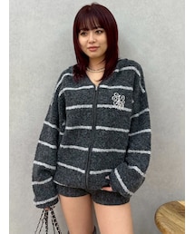 EVRIS | オーバーサイズフードニットトップス【セットアップ着用可能】(パーカー)