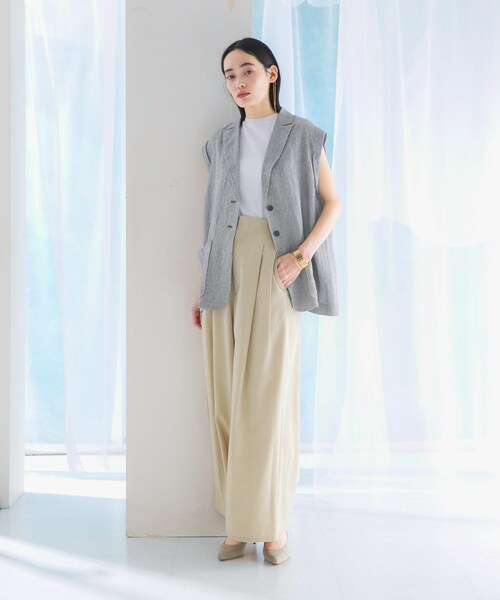 URBAN RESEARCH ROSSO（アーバンリサーチロッソ）の「ハイウエストワイドパンツ（その他パンツ・レディース・lightbeige/blue・36/38）」の11枚目の写真