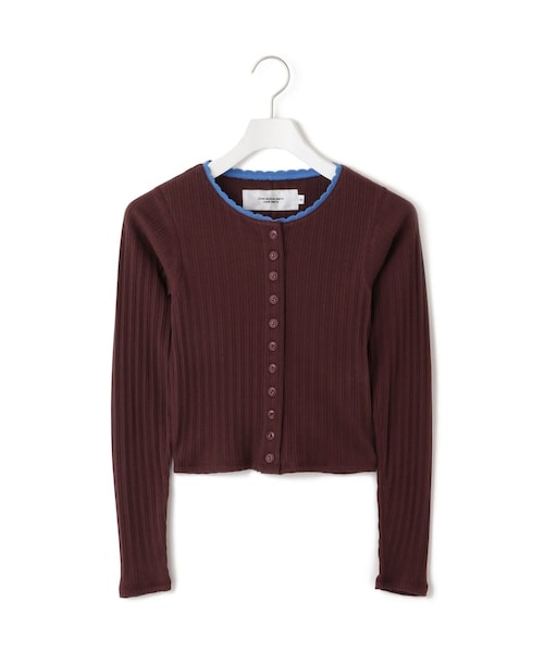 【JANE SMITH（ジェーンスミス）】COTTON EYELET RIB CARDIGAN