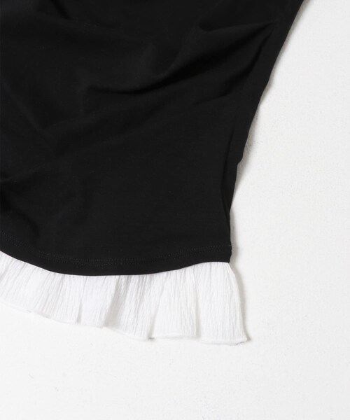 SENSE OF PLACE by URBAN RESEARCH（センスオブプレイスバイアーバンリサーチ）の「フリルドレープトップ（Tシャツ/カットソー・レディース・OFF×BLK/BLACK/GRAY・One）」の12枚目の写真