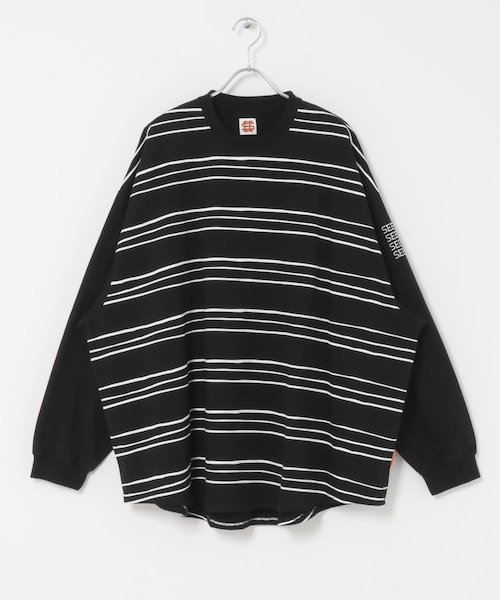 URBAN RESEARCH(アーバンリサーチ)の「SEE SEE SUPER BIG LS TEE (MULTI BORDER)(Tシャツ/カットソー・メンズ・WHITE/BLACK/GREY M/NAVY・M/L/XL/XXL)」の2枚目の写真