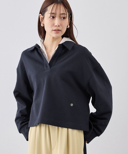 ROPE' PICNIC（ロペピクニック）の「スキッパースウェット（スウェット・レディース・ライトグレー/ホワイト/ネイビー/クリーム系・F）」の5枚目の写真