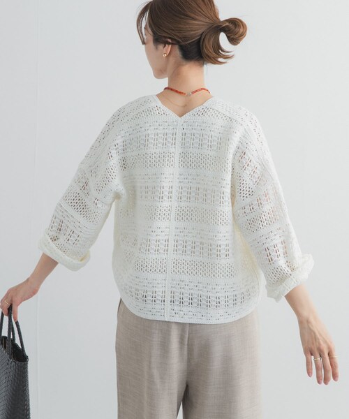 URBAN RESEARCH DOORS(アーバンリサーチドアーズ)の「クロシェニットカーディガン(カーディガン/ボレロ・レディース・OFF/BEIGE・Free)」の9枚目の写真
