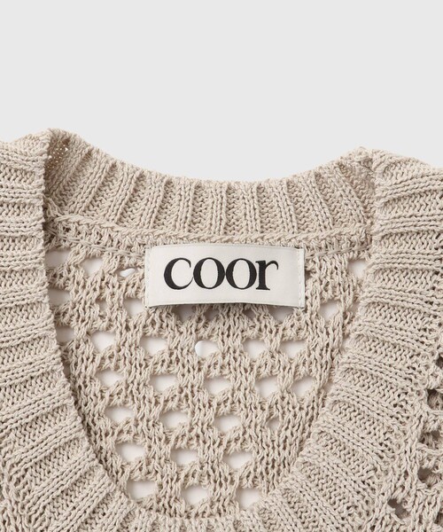 ADAM ET ROPE'(アダムエロペ)の「【COOR/クアー】ORGANIC CROCHET KNIT VEST(ベスト・メンズ・キナリ・L/M)」の7枚目の写真