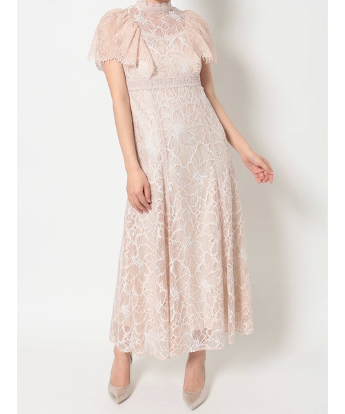 うい新品MERCURYDUOフラワーレースケープスリーブドレスM MERCURYDUO（マーキュリーデュオ）の「フラワーレースケープ