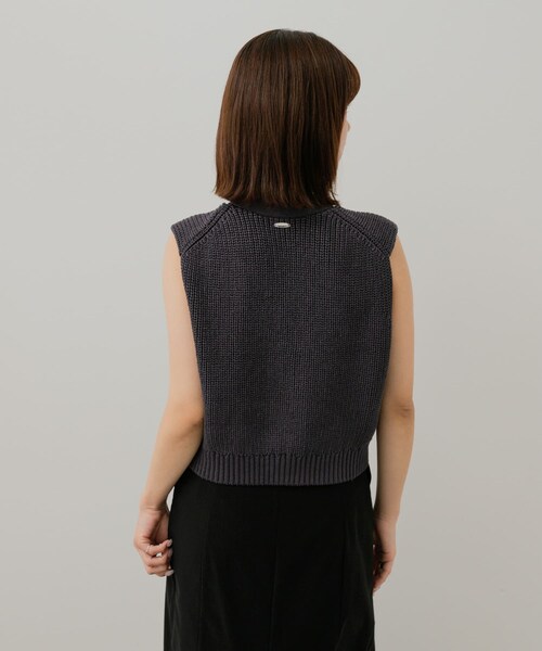 SENSE OF PLACE by URBAN RESEARCH（センスオブプレイスバイアーバンリサーチ）の「クロップドニットベスト（ベスト・レディース・IVORY/CHARCOAL/NAVY・one）」の20枚目の写真