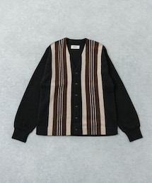 UNDYED ALPACA STRIPE CARDIGAN