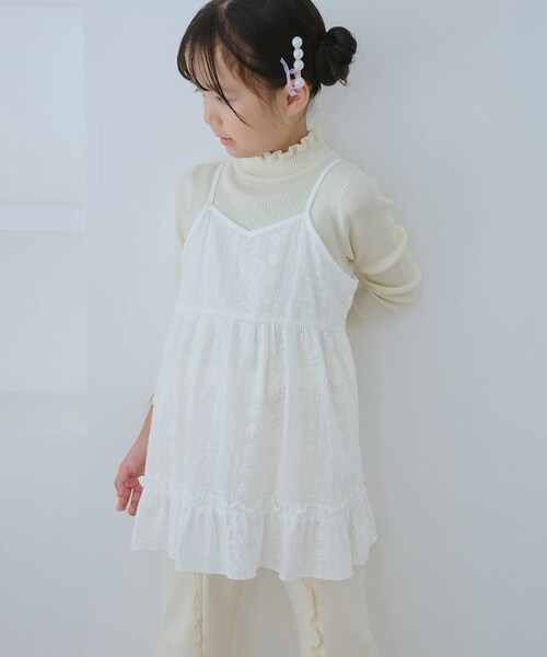 ROPE' PICNIC（ロペピクニック）の「【KIDS/キッズ】レースチュニックワンピース（ワンピース・キッズ・ホワイト/オフホワイト・L/M/S）」の7枚目の写真