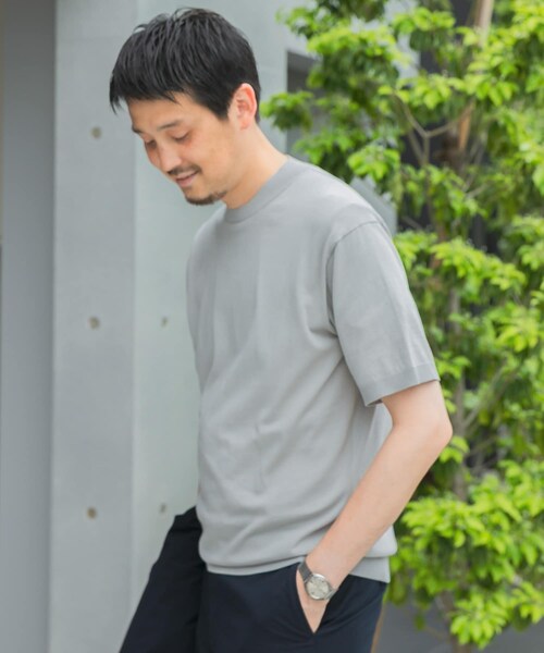 URBAN RESEARCH DOORS(アーバンリサーチドアーズ)の「LIFE STYLE TAILOR ハイゲージクルーネック半袖ニット(シャツ/ブラウス・メンズ・IVORY/NAVY/GREEN/BLUE GRAY・M/L)」の9枚目の写真