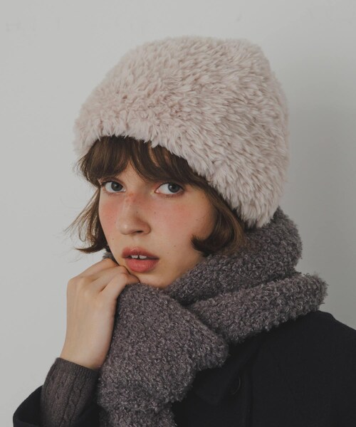 SMELLY（スメリー）の「ファーニットキャップ（ニットキャップ/ビーニー・レディース・IVO/CGY・-）」の3枚目の写真