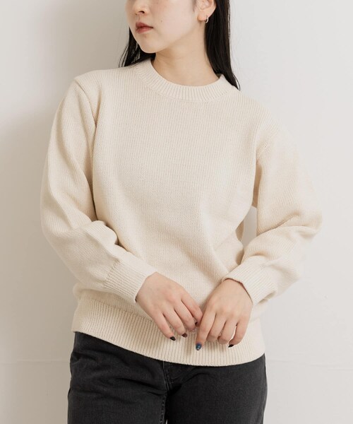 THE GOODLAND MARKET（ザグッドランドマーケット）の「米富繊維　WASHI COTTON KNIT PULLOVER（ニット/セーター・レディース・31PINK/14BLACK/40IVORY・1/3）」の5枚目の写真